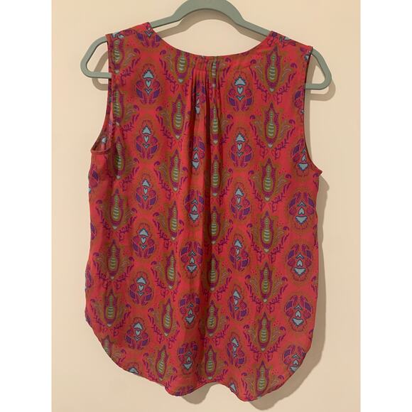 Violet & Claire Sleeveless Top Womens Size Medium Orange Pink Abstract Artsy - Picture 4 of 8